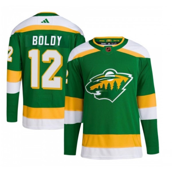 Minnesota Wild #12 Matt Boldy Green 2022-23 Reverse Retro Stitched Jersey