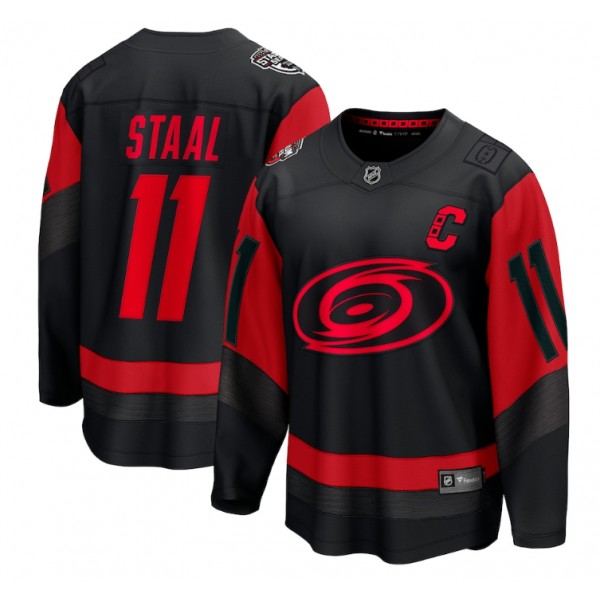 Carolina Hurricanes #11 Jordan Staal Black Red Stadium Series Breakaway Stitched Jersey