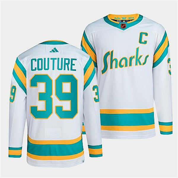 San Jose Sharks #39 Logan CouTRUE White 2022-23 Reverse Retro Stitched Jersey