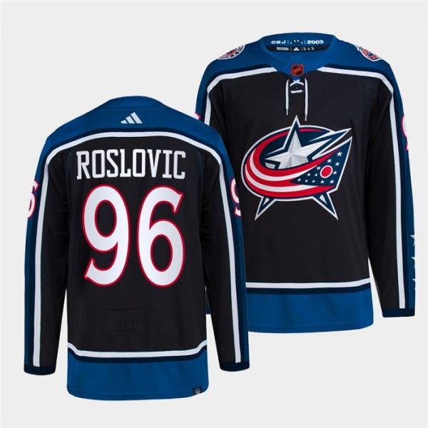 Columbus Blue Jackets #96 Jack Roslovic Navy 2022-23 Reverse Retro Stitched Jersey