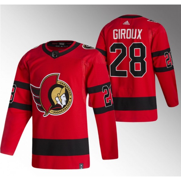 Ottawa Senators #28 Claude Giroux 2021 Red Reverse Retro Stitched Jersey