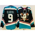 Anaheim Ducks #9 Paul Kariya Black Teal Stitched Jersey