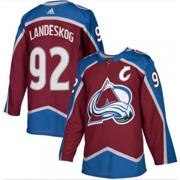 Adidas Colorado Avalanche #92 Gabriel Landeskog Burgundy With C Patch Stitched Jersey