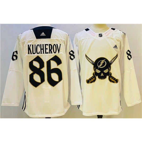 Tampa Bay Lightning #86 Nikita Kucherov White Stitched Jersey