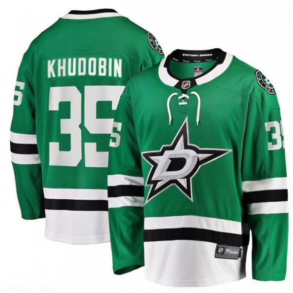 Dallas Stars #35 Anton Khudobin Green Stitched Jersey