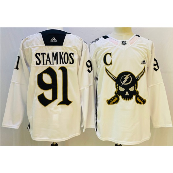 Tampa Bay Lightning #91 Steven Stamkos White Stitched Jersey