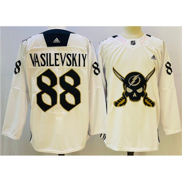 Tampa Bay Lightning #88 Andrei Vasilevskiy White Stitched Jersey