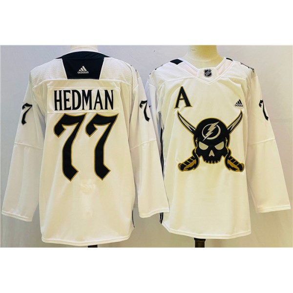 Tampa Bay Lightning #77 Pat Maroon White Stitched Jersey