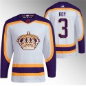 Los Angeles Kings #3 Matt Roy White 2022 Reverse Retro Stitched Jersey