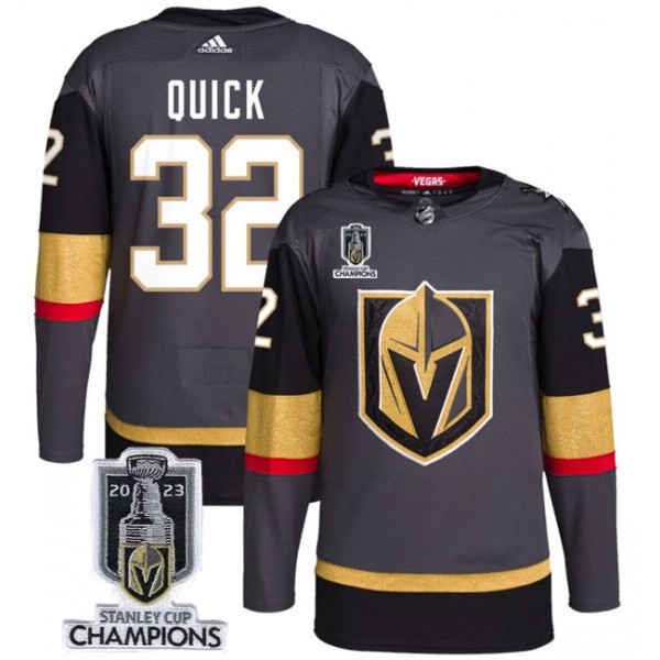Vegas Golden Knights #32 Jonathan Quick Gray 2023 Stanley Cup Champions Stitched Jersey