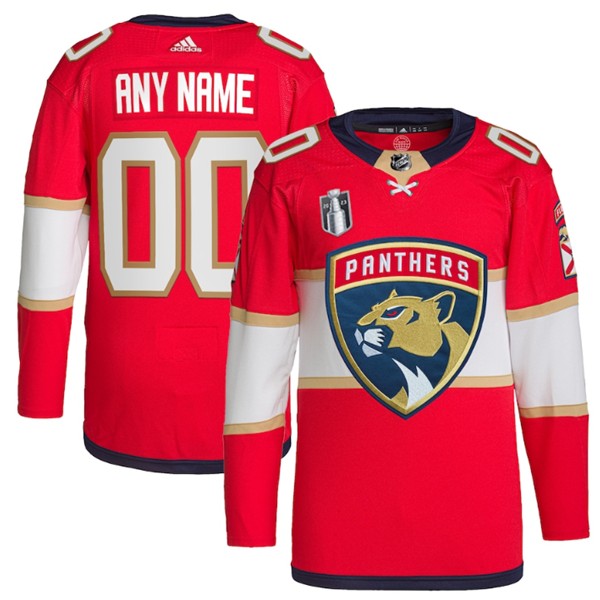 Florida Panthers Custom Red 2023 Stanley Cup Final Stitched Jersey