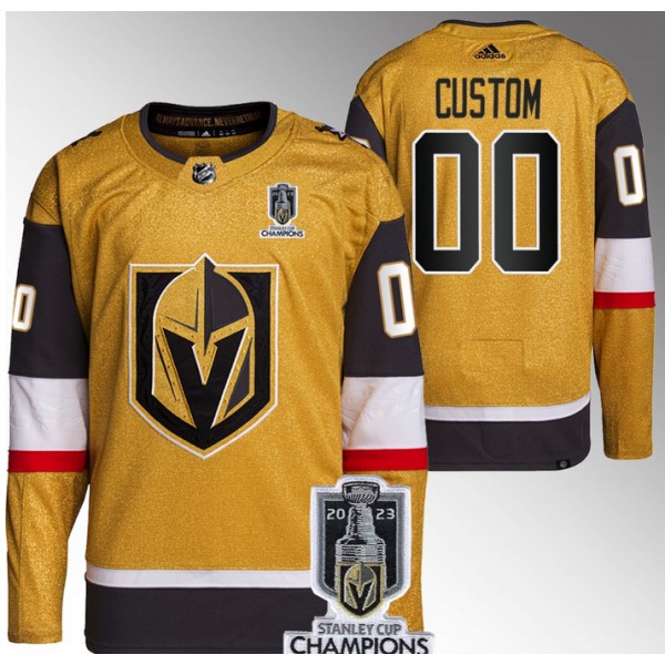 Vegas Golden Knights Custom Gold 2023 Stanley Cup Champions Stitched Jersey