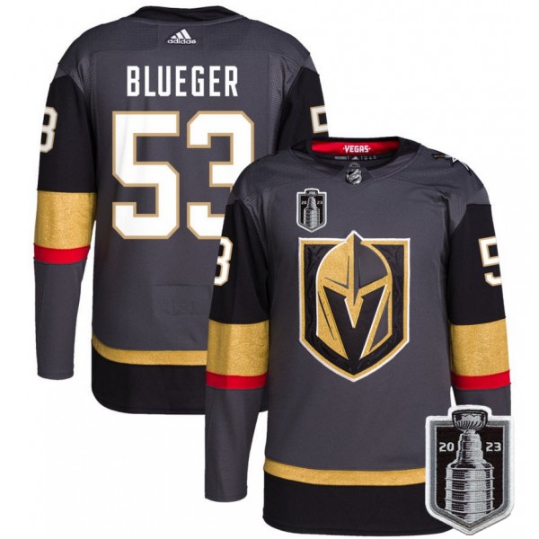 Vegas Golden Knights #53 Teddy Blueger Gray 2023 Stanley Cup Final Stitched Jersey