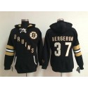 Boston Bruins #37 Patrice Bergeron Black Women's Old Time Heidi NHL Hoodie