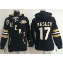 Anaheim Ducks #17 Ryan Kesler Black Women's Old Time Heidi NHL Hoodie