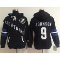 Tampa Bay Lightning #9 Tyler Johnson Black Women's Old Time Heidi NHL Hoodie