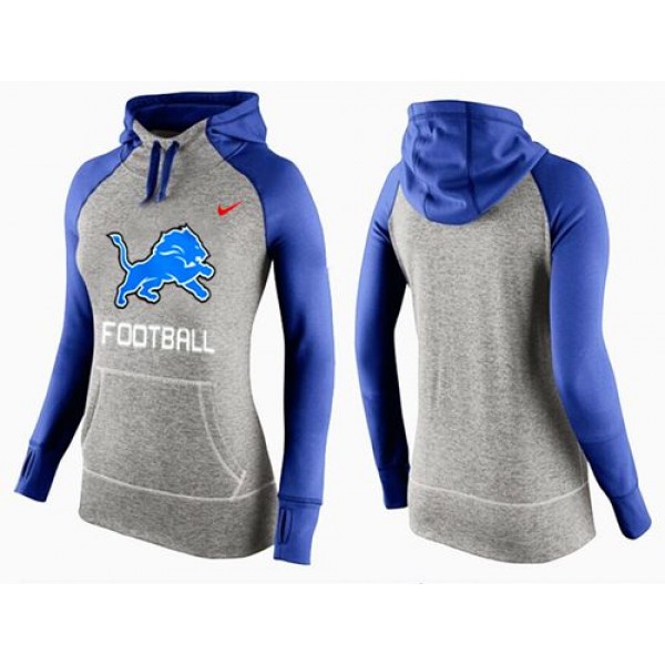 Women's Nike Detroit Lions Performance Hoodie Grey   Blue_1