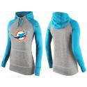 Women's Nike Miami Dolphins Performance Hoodie Grey   Blue_2