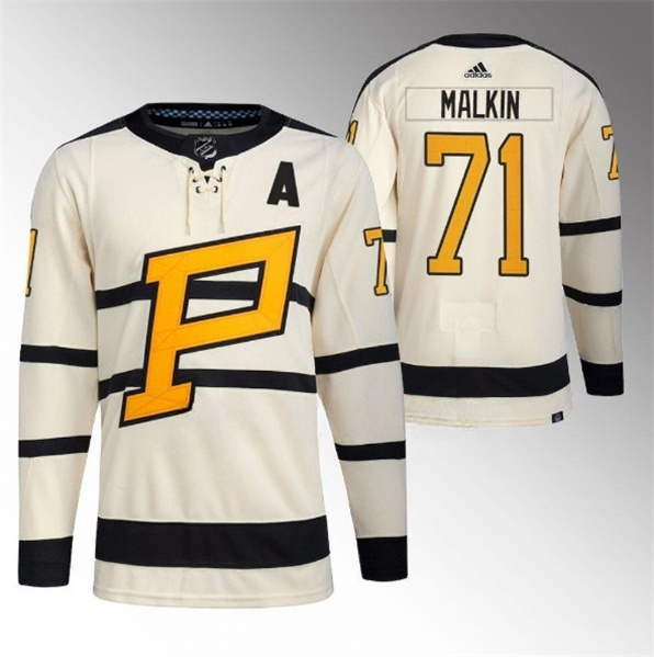 Pittsburgh Penguins #71 Evgeni Malkin Cream 2023 Winter Classic Stitched Jersey