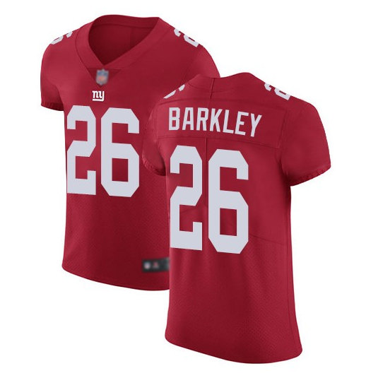 New York Giants #26 Saquon Barkley Red Vapor Elite Stitched Jersey