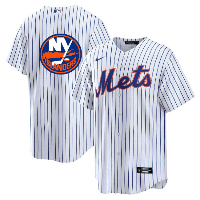 New York Mets Islanders White Cool Base Stitched Jersey