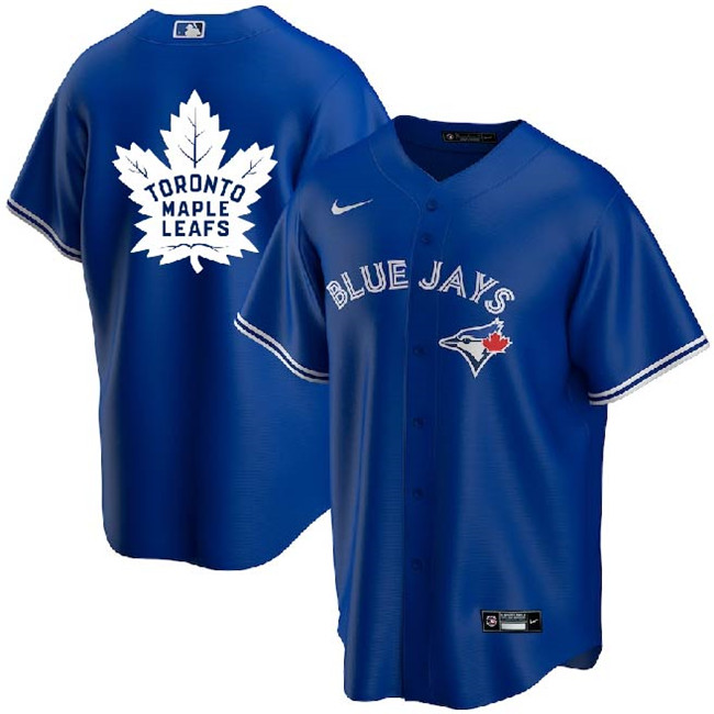 Toronto Blue Jays Leafs Royal With White Leafs Log Cool Base Stitched Jersey