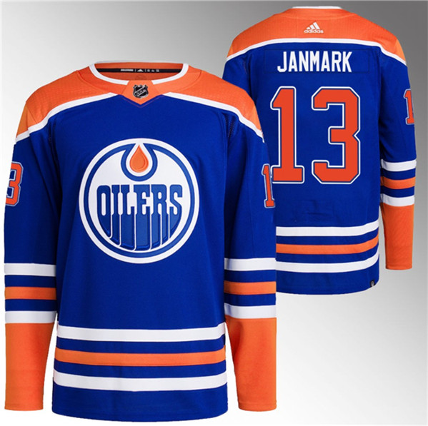 Edmonton Oilers #13 Mattias Janmark Royal Stitched Jersey