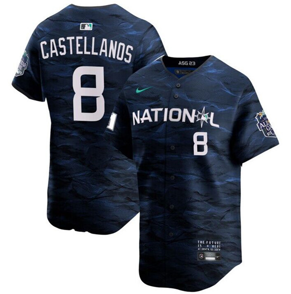Philadelphia Phillies #8 Nick Castellanos Royal 2023 All-Star Cool Base Stitched Jersey