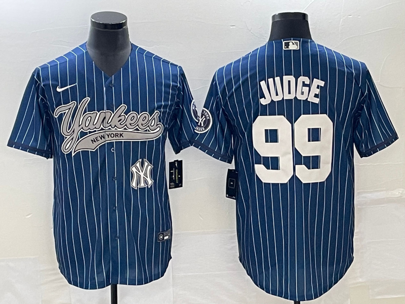 New York Yankees #99 Aaron Judge Navy With Patch Cool Base Stitched Jersey