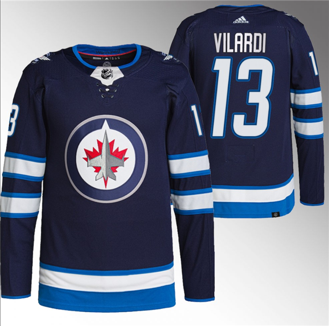 Winnipeg Jets #13 Gabriel Vilardi Navy Stitched Jersey