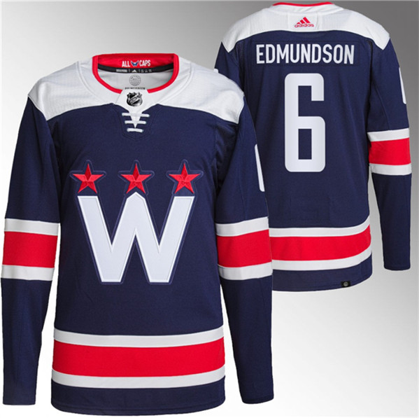 Washington Capitals #6 Joel Edmundson Navy Stitched Jersey