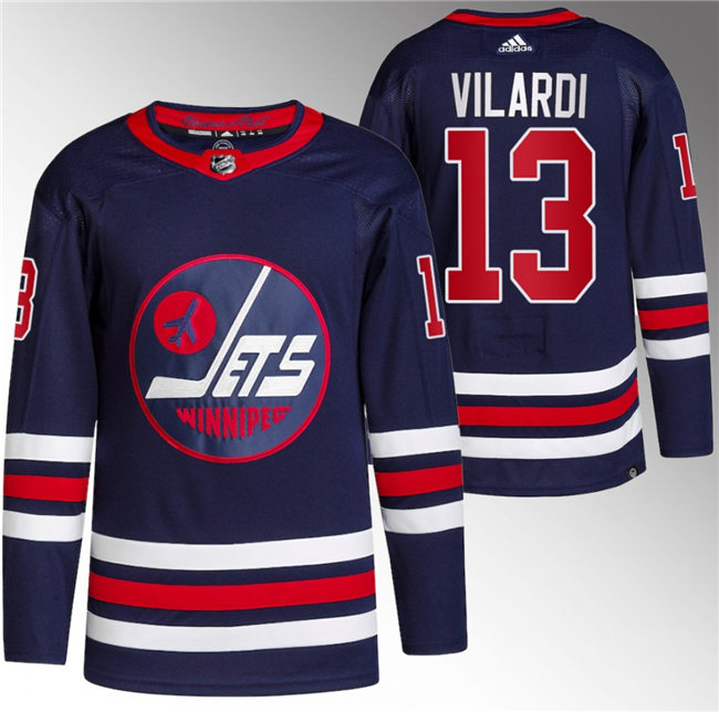Winnipeg Jets #13 Gabriel Vilardi 2021 22 Navy Stitched Jersey