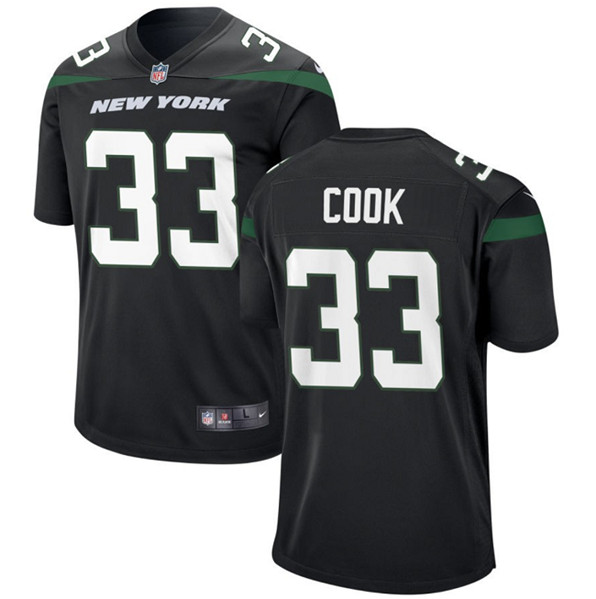 New York Jets #33 Dalvin Cook Black Stitched Game Jersey