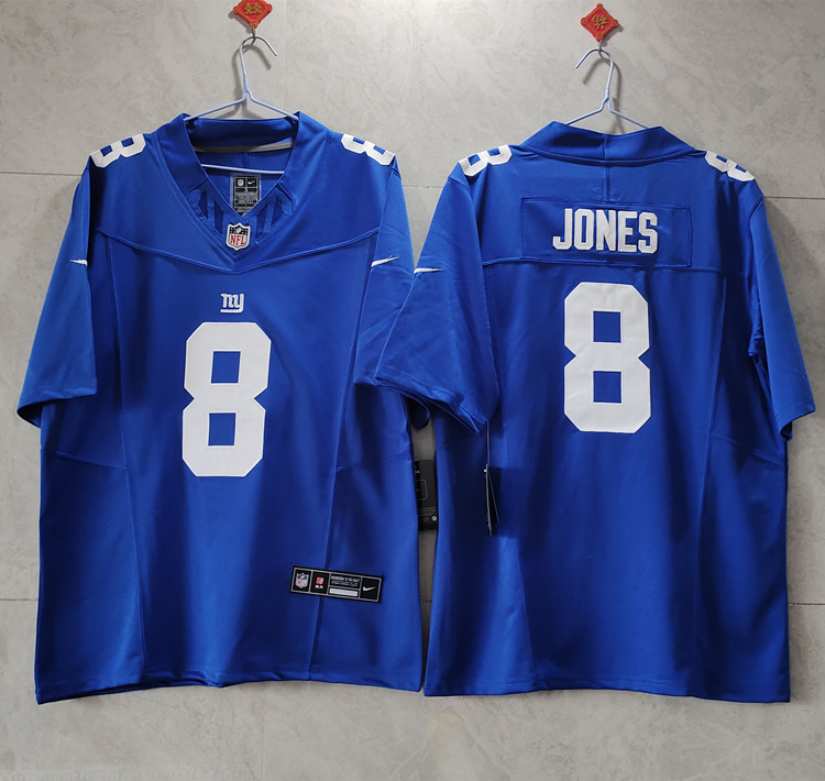 New York Giants #8 Daniel Jones Blue 2023 F.U.S.E. Vapor Untouchable Limited Stitched Jersey