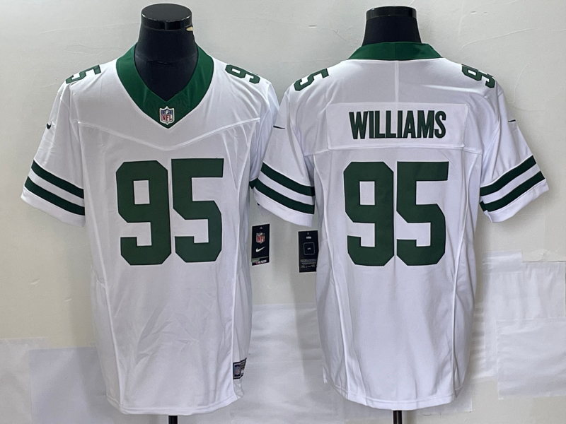 New York Jets #95 Quinnen Williams White 2023 F.U.S.E. Vapor Limited Throwback Stitched Jersey