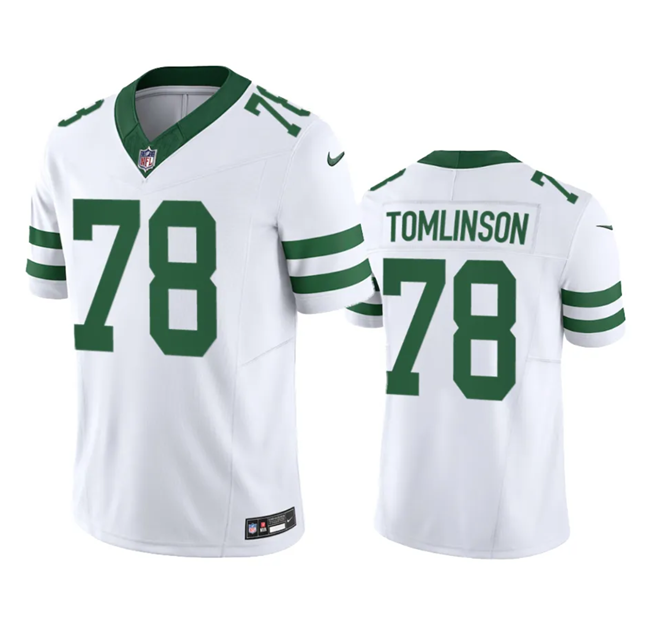 New York Jets #78 Laken Tomlinson White 2023 F.U.S.E. Vapor Limited Throwback Stitched Jersey