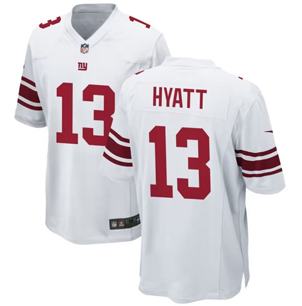 New York Giants #13 Jalin Hyatt White Stitched Game Jersey