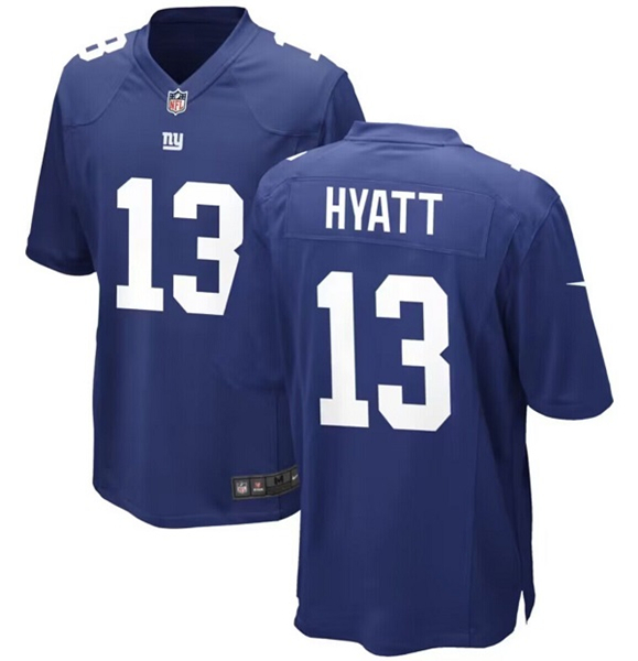 New York Giants #13 Jalin Hyatt Royal Stitched Game Jersey