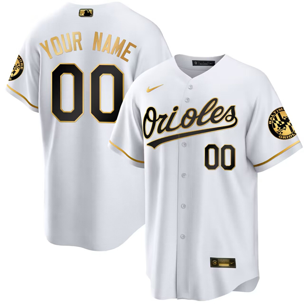 Baltimore Orioles Custom Gold White 2023 Stitched Jersey