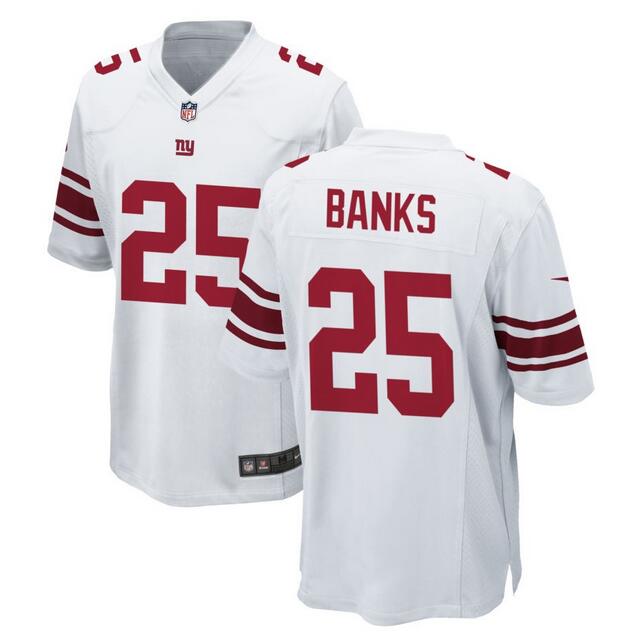 New York Giants #25 Deonte Banks White Stitched Game Jersey