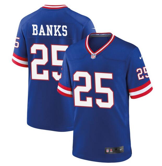 New York Giants #25 Deonte Banks Royal Classic Stitched Game Jersey