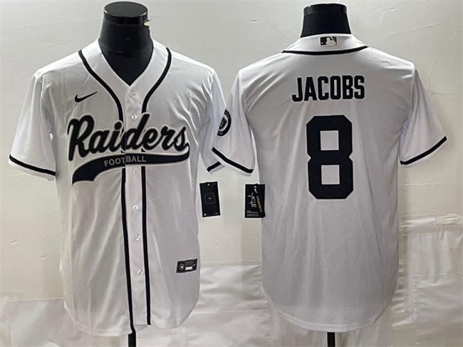 Las Vegas Raiders #8 Josh Jacobs White Cool Base Stitched Jersey