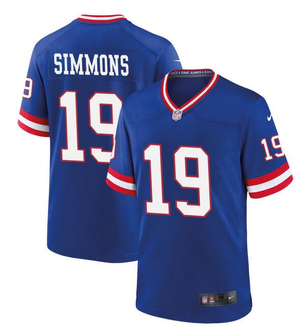 New York Giants #19 Isaiah Simmons Royal Classic Stitched Game Jersey