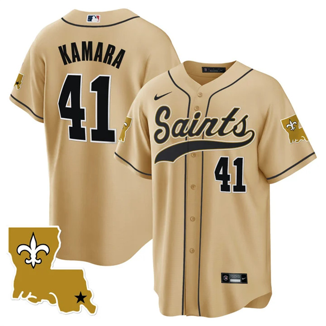 New Orleans Saints #41 Alvin Kamara Gold 1987 Legacy Cool Base Stitched Jersey