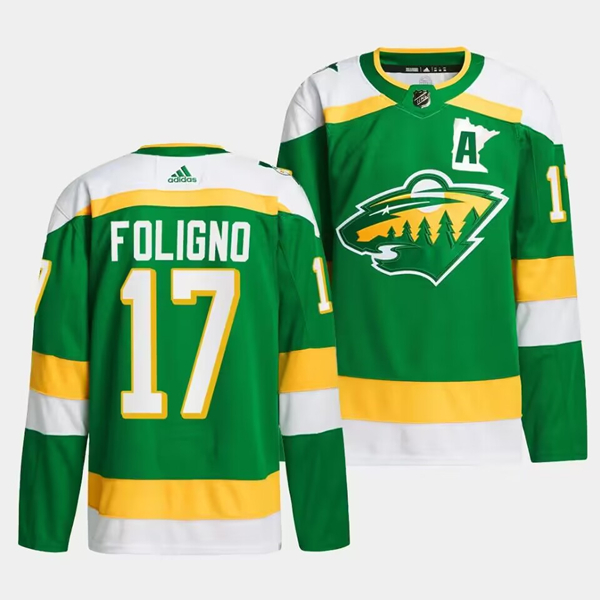 Minnesota Wild #17 Marcus Foligno Green 2023-24 Stitched Jersey