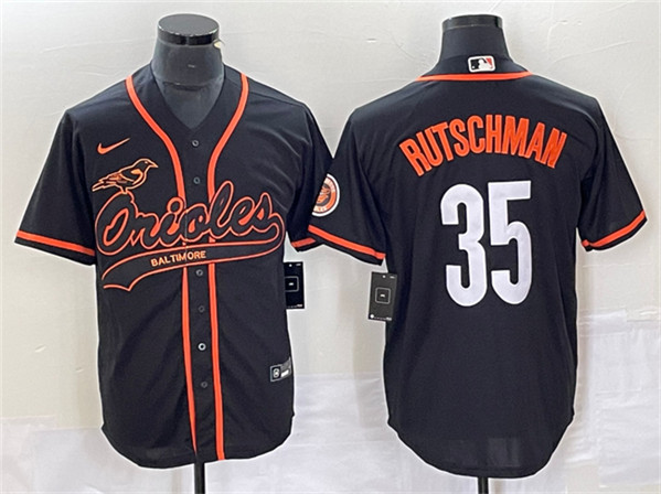 Baltimore Orioles #35 Adley Rutschman Black City Connect Cool Base Stitched Jersey