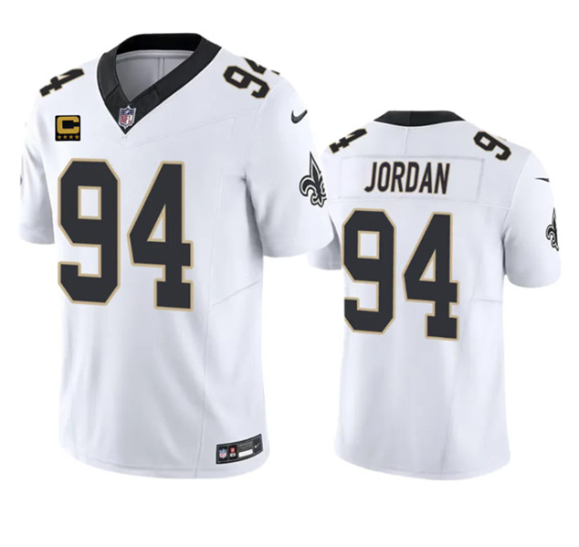 New Orleans Saints #94 Cameron Jordan White 2023 F.U.S.E. With 4-Star C Patch Vapor Untouchable Limited Stitched Jersey
