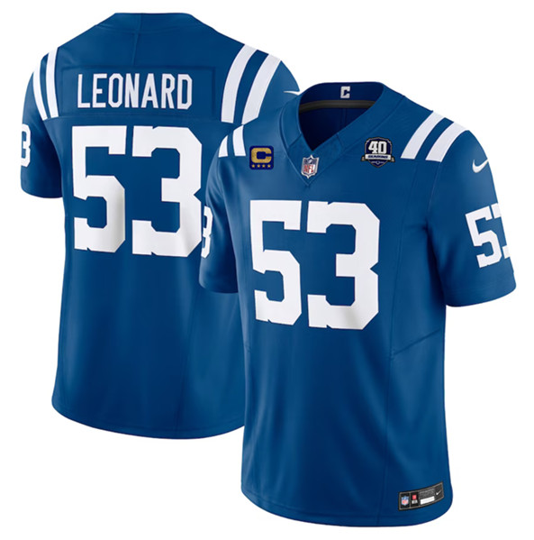 Indianapolis Colts #53 Shaquille Leonard Blue 2023 F.U.S.E. 40th Anniversary With 1-Star C Patch Vapor Untouchable Limited Stitched Jersey