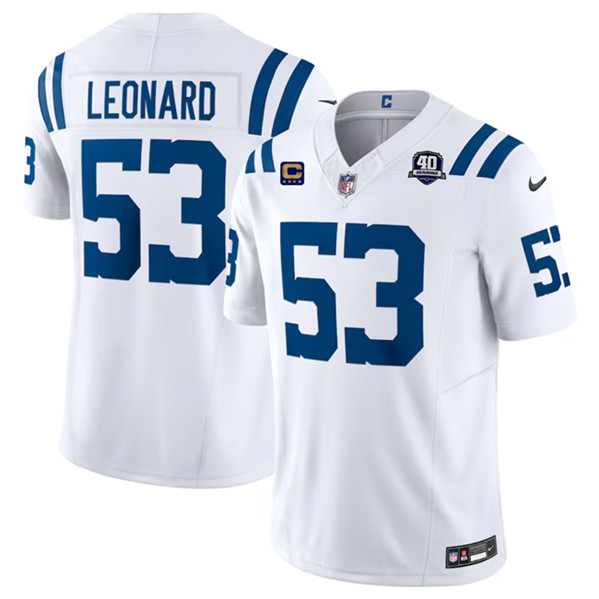 Indianapolis Colts #53 Shaquille Leonard White 2023 F.U.S.E. 40th Anniversary With 1-Star C Patch Vapor Untouchable Limited Stitched Jersey