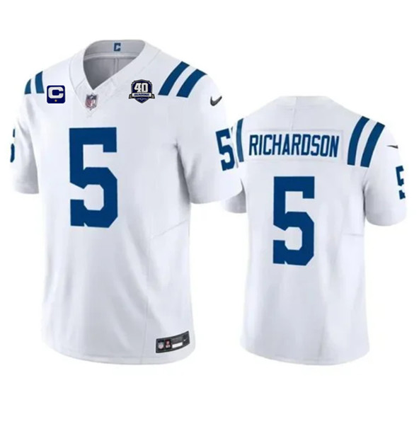 Indianapolis Colts #5 Anthony Richardson White 2023 F.U.S.E. 40th Anniversary With 1-Star C Patch Vapor Untouchable Limited Stitched Jersey